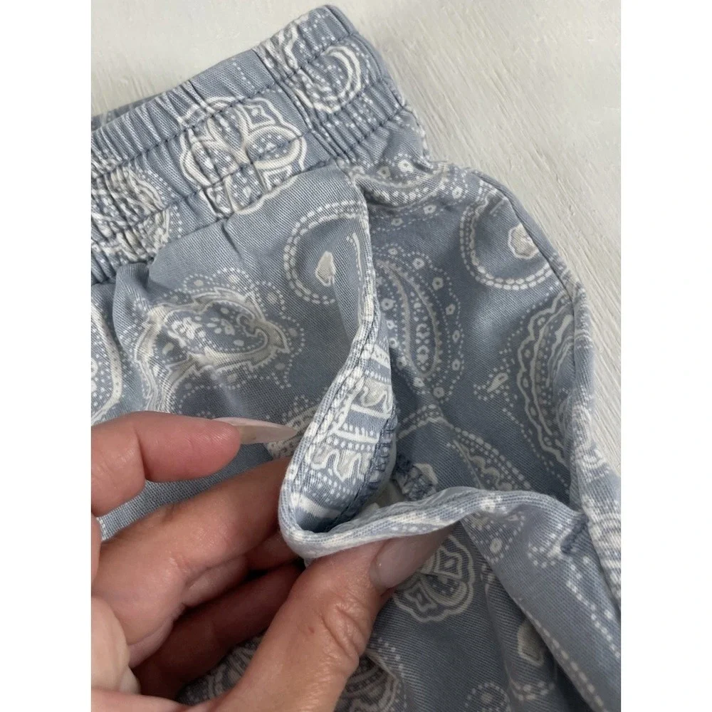 PacSun Men's Paisley Volley Shorts Blue Elastic Waist Drawstring Size S - Picture 5 of 13